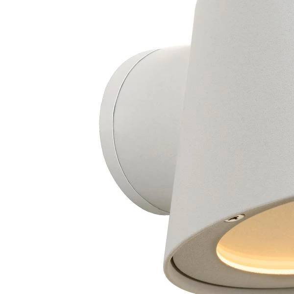 Lucide DINGO-LED - Wandlamp Binnen/Buiten - LED Dimb. - GU10 - 1x5W 3000K - IP44 - Wit - detail 1